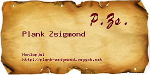Plank Zsigmond névjegykártya